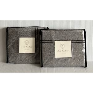 2 Noble Excellence Euro Bed Pillow Shams Covington Pattern 26X26 Brown Tweed NIP